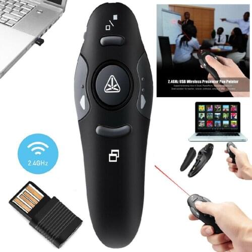 2.4GHz Wireless USB Powerpoint Presentation PPT Flip Pen Pointer Clicker Presenter with Red Light Remote Control for Teacher