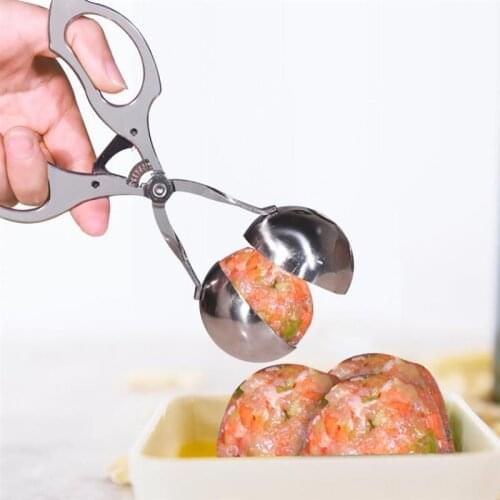 2pcs Stainless Steel Meat Baller Maker DIY Fish Meat Ball Maker Meatball Mold Tools Home Kitchen Cooking Tools