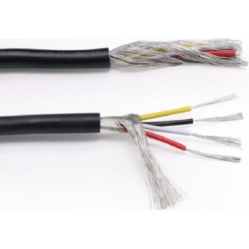 24AWG UL2547 PVC Insulated 2Core Shielded Signal Wire Headphone Cable Cord-3/5/10/20Meters