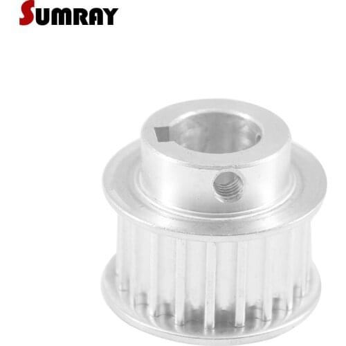 SUMRAY 5M 22T Timing Belt Pulley 8/10/12/14/15/16mm bore keyway diameter 4/5mm 16/21mm width Gear Belt Pulley for Laser Machine