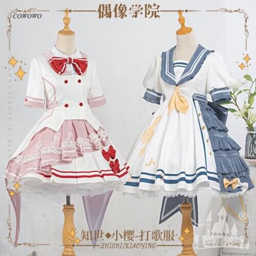 Anime! Cardcaptor Sakura Kinomoto Sakura Daidouji Tomoyo Idols Lolita Dress Lovely Uniform Cosplay Costume Halloween Party Suit