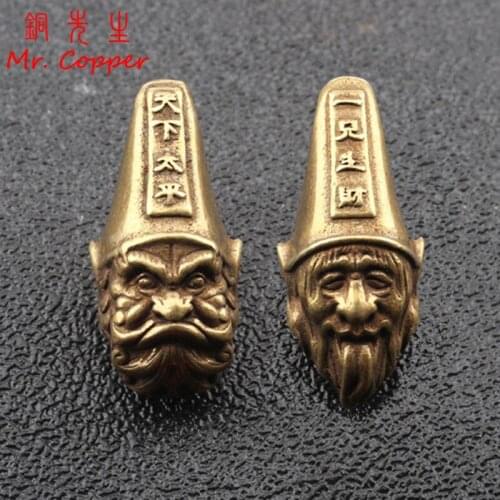 Antique Bronze Chinese Legendary Ghost Officer Head Figurines Desktop Ornaments Feng Shui Decorations World Peace Bring Wealth