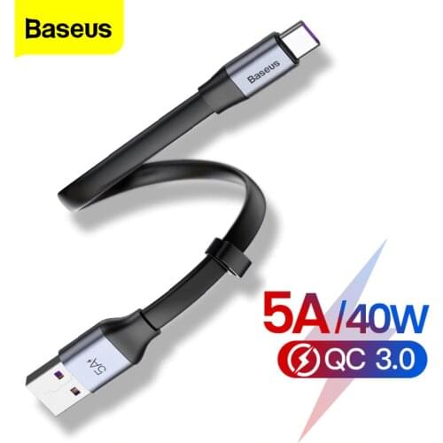 Baseus USB C Cable 5A USB Type C Cable For Huawei P30 P20 Mate 30 20 P10 Pro Lite Fast Charging Charger For Xiaomi Type-c Cable
