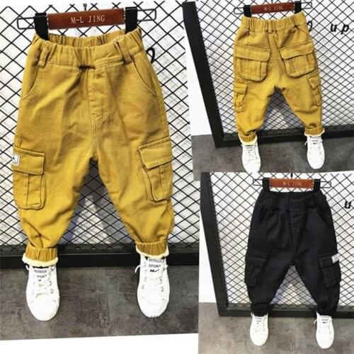 New Boy Pants Casual Big Pocket Harem Pants 2 3 4 5 6 Years Toddler Baby Spring Autumn Trousers Elastic Waist Boys Sweatpants
