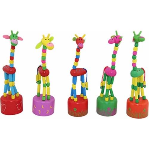 Giraffe Toy Funny Wooden Toys Developmental Dancing Standing Rocking Giraffe Animal Handcrafted Intelligence Toys for Children