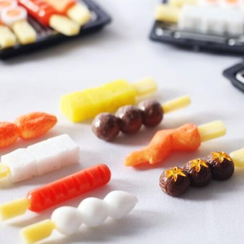 Dollhouse Doll House Mini Skewers Japanese Barbecue Meatball Miniature Food Play Model OB11 Small Doll