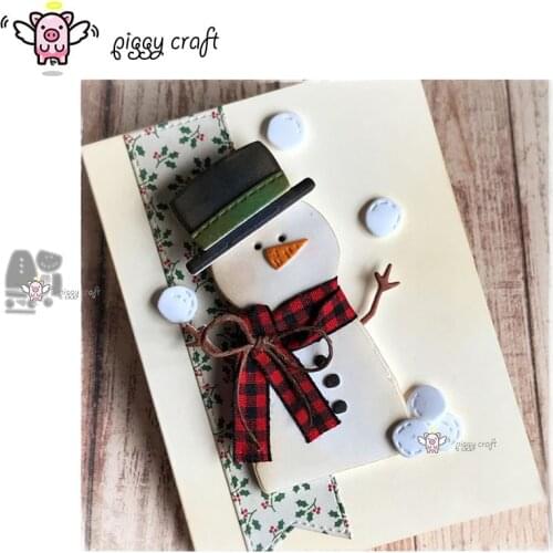 Piggy Craft metal cutting dies cut die mold Christmas snowman Scrapbook paper craft knife mould blade punch stencils dies
