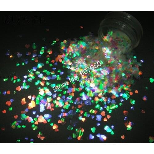 Mix Heart White Colorful with Purple Red-gold Green Light Tint Nail Glitter Spangle Shape for Nail Art Glitter Craft Decoration