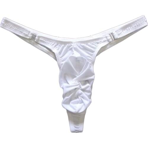 Mens G-Strings Fashion Sexy Underwear Elastic T-back Breathable Thong With Buckle Solid Color Underpants Male Intimates