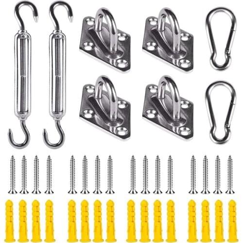 Shade Sail Hardware Kit for Rectangle/Triangle Sun Shade Sails M5 Mounting Hanging Installation Accessory Retail