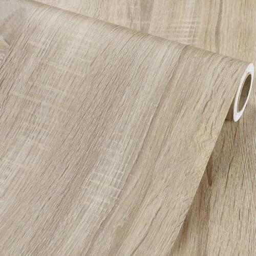 PVC Wood Grain Stickers Wardrobe Cabinet Table Furniture Renovation Wallpaper Self Adhesive Waterproof Wall Papers Home Decor