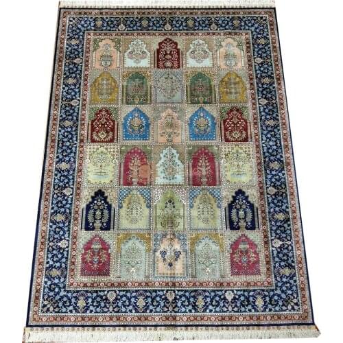 Seeykeep™ 6x8.5ft Pure Silk Handknotted Oriental Traditional Persian Garden Rug-SK3036137