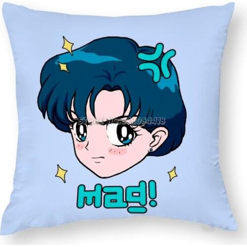 Sailor Mad! Pillow Case Soft Decorative Throw Pillow Cover for Home Pillows NOT Included Sailor Moon Sailormoon Sailor Ami Anime