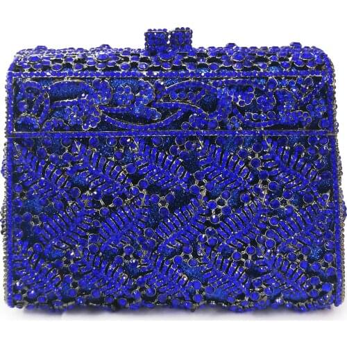 Blue/Silver/Red/Champagne Rhinestone Shoulder Bag Diamond Evening Bags Clutch Purse Wedding Purses Mini Phone Handbag Bridal Bag