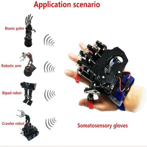 Open source somatosensory gloves/wearable mechanical gloves manipulator smart car robot Arduino control kit