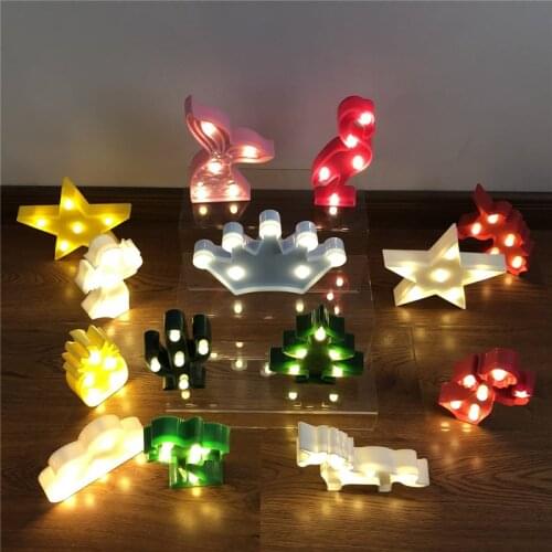 LED Children Night Lights Flamingo Unicorn Led Pendant Lamp LED Pineapple Cactus Star Luminary Wall Lamp Decorations Lighting
