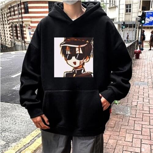 Kawaii Anime Hanako Kun Manga Printed Hoodies Streetwear Harajuku Cartoon Men Oversize Thicken Cute Pullover