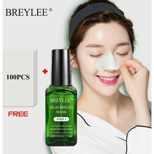 Face Care Nose Blackhead Remover Serum Face Black Peeling Mask Shrink Tea tree blackhead nasal membrane liquid with 100PCS Paper