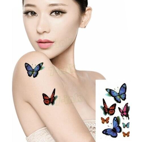 Temporary Tattoo Sticker Amazing Butterfly 3d Body Art Flash Tattoo Water Transfer fake tattoo for women gril kids