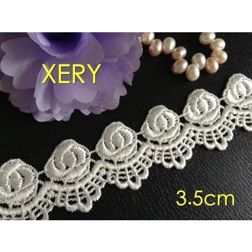 3.5cm high standard water soluble embroidery lace, exquisite lace trimming for luxurious garment,XERY14001