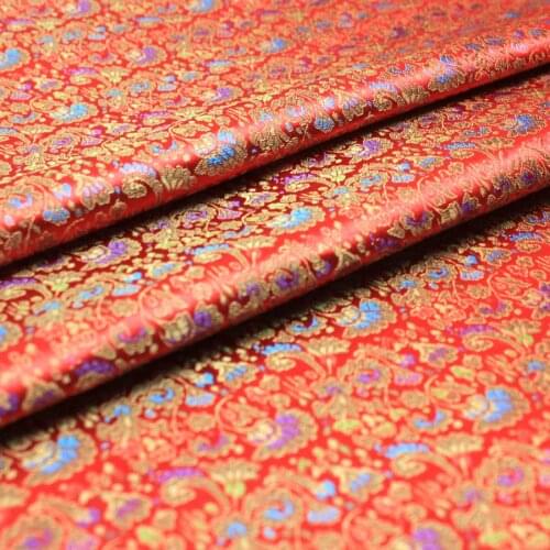 100x90cm Best selling Red flower Metallic Jacquard Brocade Fabric,3D jacquard fabric, yarn dyed fabric for Womens Coat Dress
