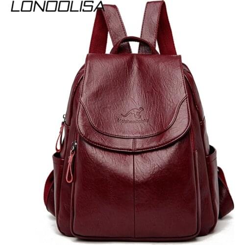 Soft Pu Leather Designer Backpacks Large Capacity Shoulder Bags for Women 2020 School Bags for Teenage Girls Travel BackPack Sac