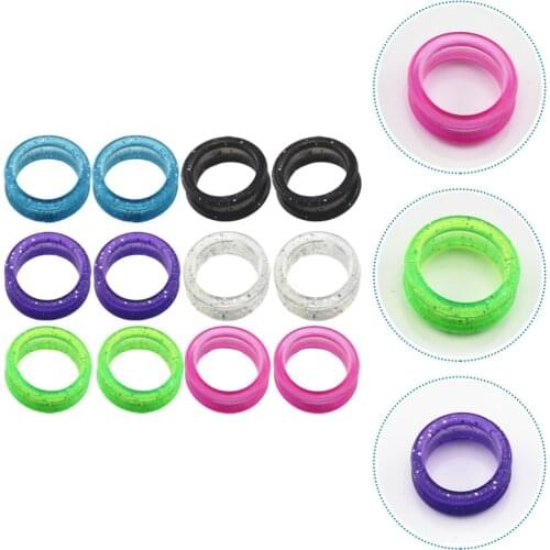 12PCS Hair Scissor Finger Ring Pet Scissor Colored Silicone Finger Ring