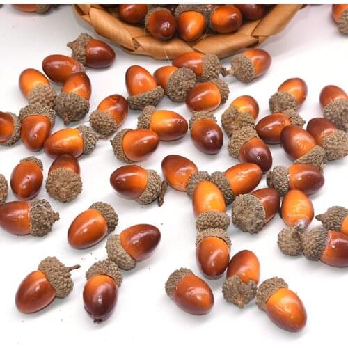 20/50pcs 3cm Artificial Simulation Mini Acorn Oak Nut Fake Fruit Vivid Realistic Home Ornament DIY Wedding Party Table Decor
