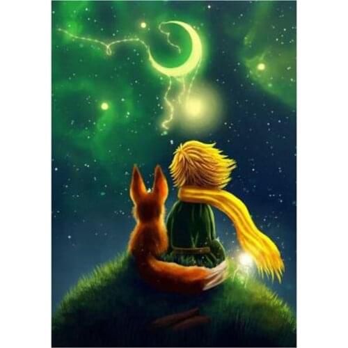 2021 New 5D DIY Full Round Diamond Painting The Little Prince Cross Stitch 3D Embroidery Rhinestone Mosaic Home Decor Art Y445