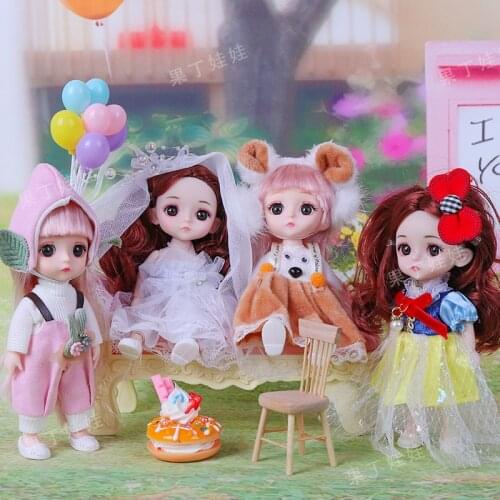4pcs Lot Cute 16cm BJD Doll Gift Fashion Wedding Dress Little Princess Girl Toy Birthday Gift