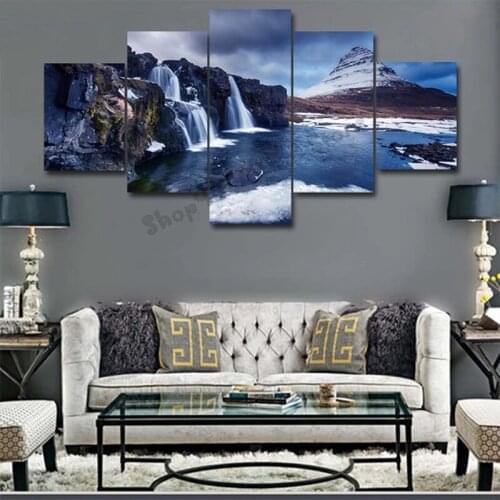 5 uds diy Diamond Painting paisaje Natural, montaña cascada diamante bordado completo cuadrado redondo perforación puzzle GG4959