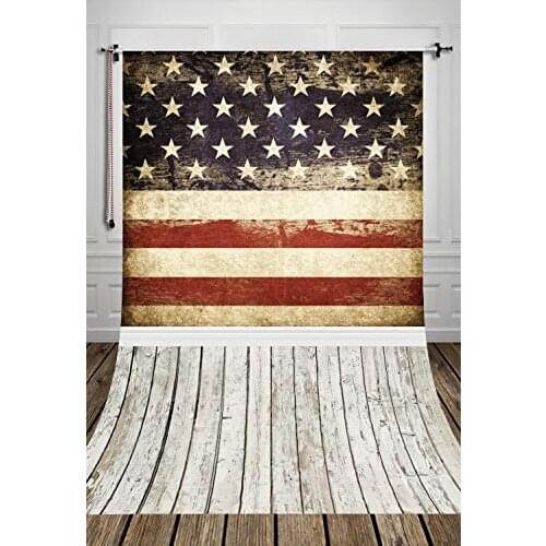 5x7ft USA Flag PATRIO Photographic Background Photography Backdrops for Children Baby Family White Floor