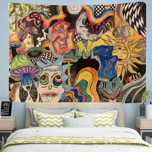 Trippy Tapestry Abstract Psychedelic Wall Hanging For Bedroom Living Room