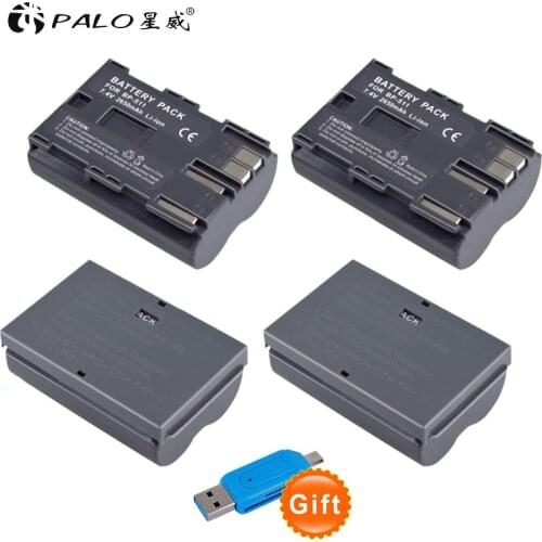 4pc 7.4V 1800mAh BP-511 BP 511 Camera Battery for Canon BP-511 BP-511A BP 511A 50D 40D 30D D60 D30 5D
