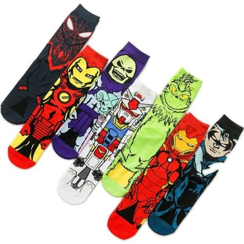 Anime Marvel Spiderman Joker Print Womens Mans Long Socks 2020 Mans Knee-High Cosplay Calf Sock Adult Hip Hop Personality Socks