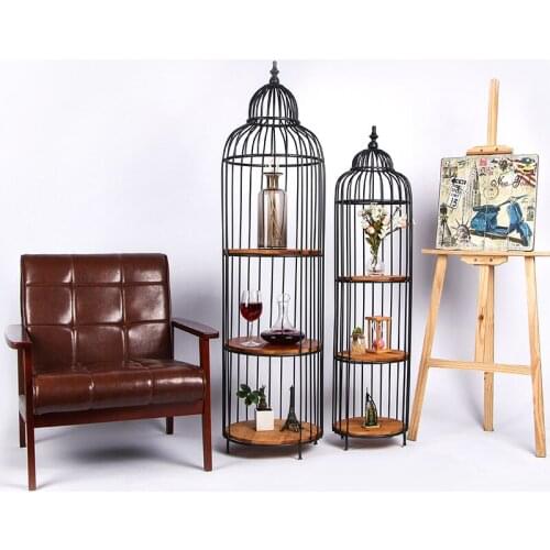 Antique iron bird cage metal Plant Shelves garden stand iron plant stand metal floor shelf vintage home decor home storage