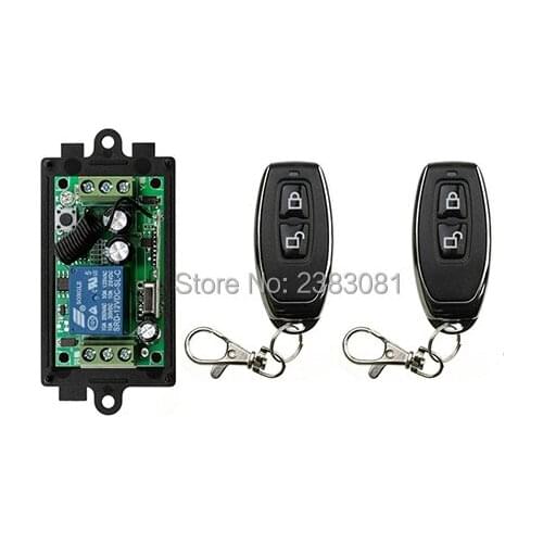 New DC12V 1CH 10A RF Wireless Remote Control Switch teleswitch With 2pcs metal Transmitter For Appliances Gate Garage Door