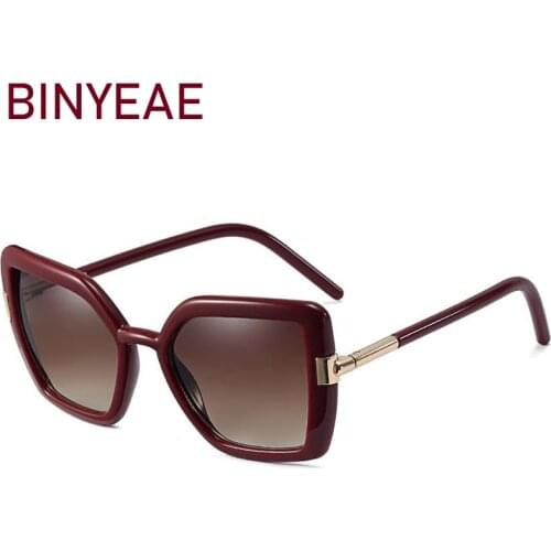 Large Square Funky Sunglasses Women 2021 High Quality Dark Red Brown Gradient Sun Glasses Minimalist Fashion Brand Glasses Gafas