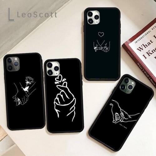 Black white design line art Phone Case for iPhone 11 12 pro XS MAX 8 7 6 6S Plus X 5S SE 2020 XR Soft silicone cover funda coque