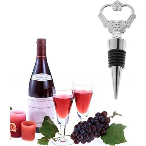 Decorative Elegant Heart Shape Wine Bottle Stopper Red Wine Storage Twist Cap Sealed Plug For Wedding Party