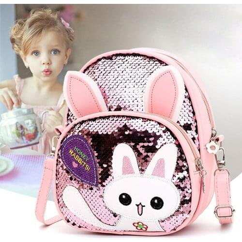 Baby Children Girls Bling Bling Cute Ear Mini Backpack Cartoon Cat Bag Sequin School Bag Rucksack for girls