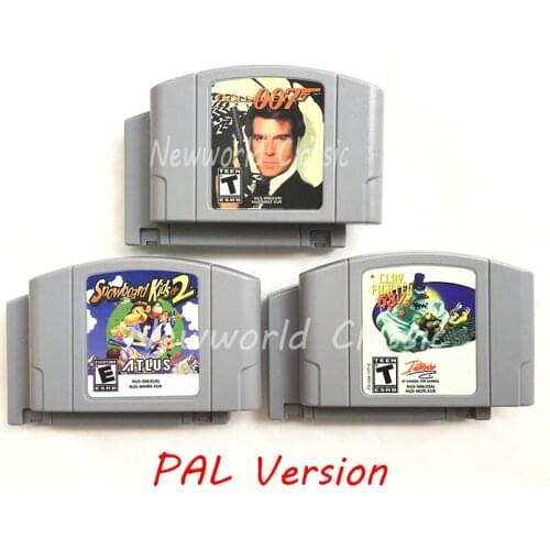 GoldenEye007 Snowboard Kids2 Clay Fighter Bros Kart PAL Version for 64 bit Console Video Cartridge Game Console English Language