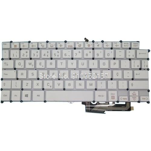 Backlit Keyboard For LG 13Z970 13ZD970-G 13Z970-ER33J 13Z970-MRS1J AEW73769935 HMB8151ELA35 HMB8150ELB35 Brazil BR White