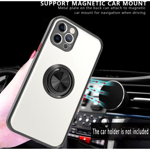 Magnetic Metal Ring Stand Armor Shockproof Case For iPhone 12 Mini 11 Pro Max XR X Xs Max 8 7 Plus Protective Cover Coque Fundas