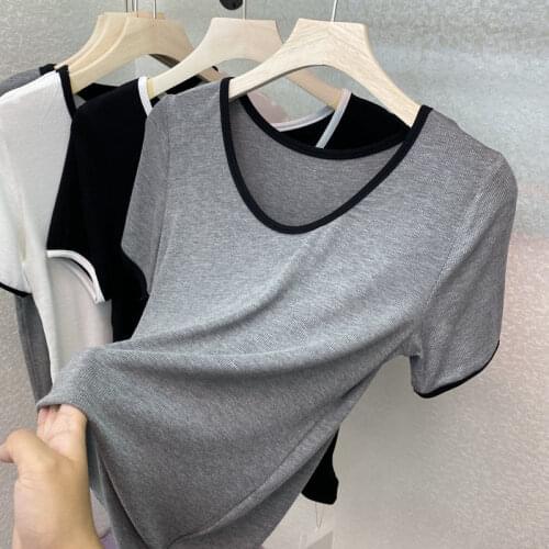 Mesonoxian Women's Knitted T-shirts