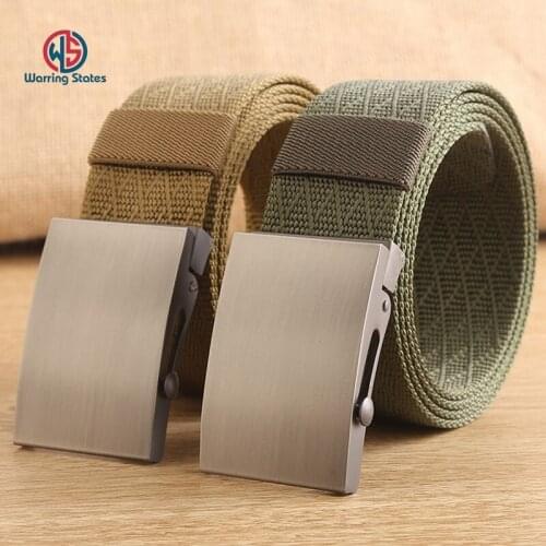 Warring States Hot Sale Male High Quality Nylon Belt Waist Unisex Automatic Buckle Military Fans Tactical Canvas Belt for Man
