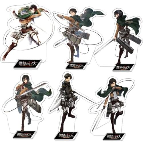 New Attack on Titan Shingeki no Kyojin Eren Jaeger Mikasa Ackerman Acrylic Stand Figure Model Plate Holder Cake Topper Toys