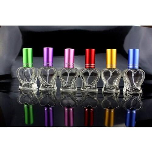 PT7745-5ML New Arrival Transparent Heart Shape Glass Small Cosmatices Perfume Packing Spray Bottle 10PCS/LOT