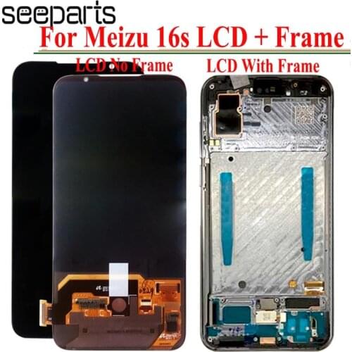 Original For 6.2" Meizu 16s LCD Snapdragon 855 Super AMOLED LCD Screen Display+Touch Panel Digitizer Meizu 16s 16 s LCD Display