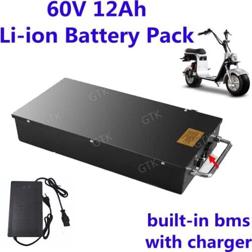 Rechargeable 60V 12Ah Li-ion Battery Pack With BMS +Charger For Harley X7 X8 X9 X20 E-scooter E-bike Citycoco